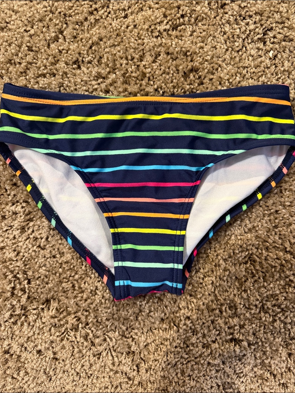 More Than Magic Navy Multicolor Stripe Girls' Swim Bikini Bottom